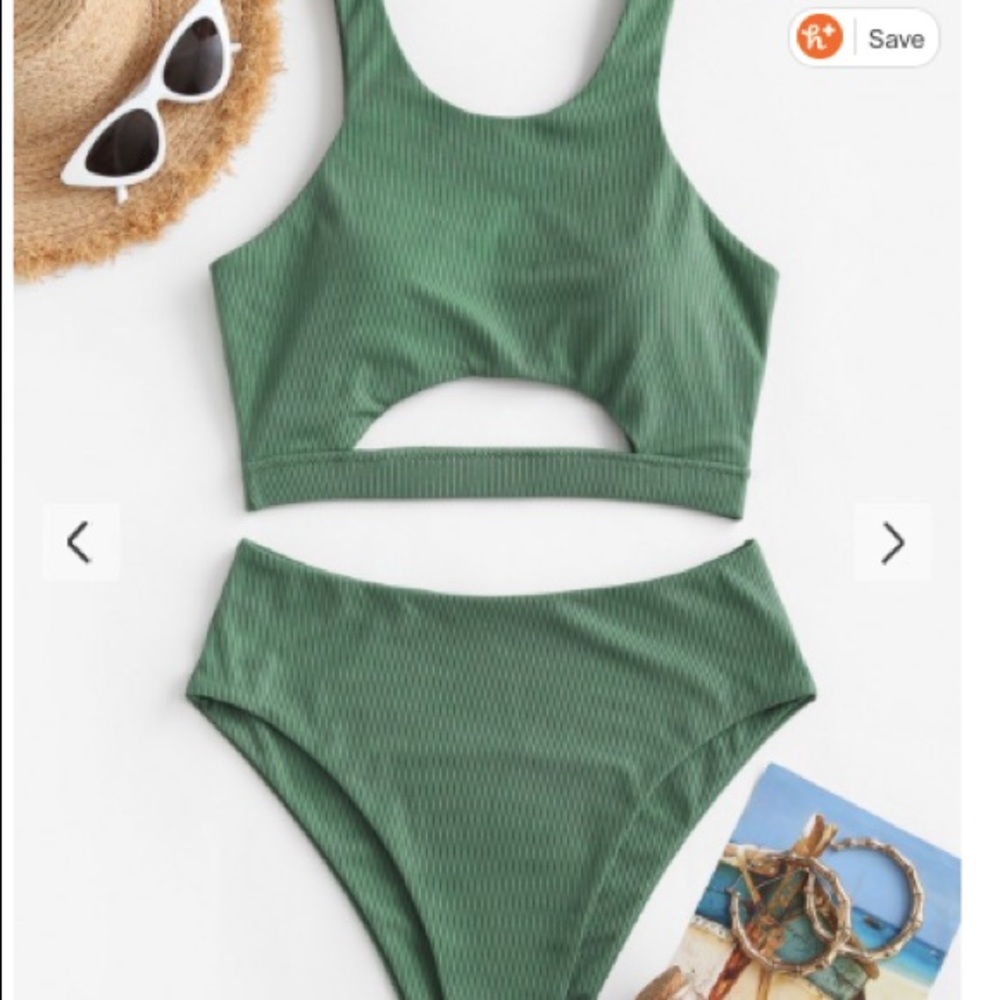 ZAFUL Ribbed Underboob High Cut Tankin